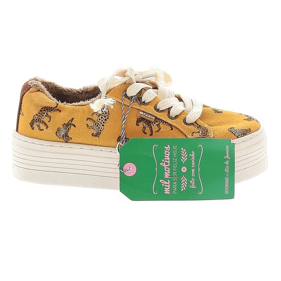 Farm Rio Shoes - FARM RIO Laje Oncinhas leopard animal print low top platform sneakers Sz 37 NEW